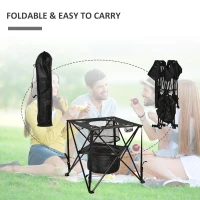 Outsunny Folding Camping Table Portable Picnic Table w/ Built-in Cooler & Carry Bag(m-4)