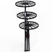 Outsunny Blumenständer Blumentreppe Pflanzenregal 3 Ablagen Pflanzenständer Retro-Design Deko Metall Schwarz 64 x 45 x 56 cm(m-7)