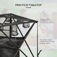 Outsunny Folding Camping Table Portable Picnic Table w/ Built-in Cooler & Carry Bag(m-6)