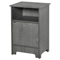 PawHut Mobile Multiuso con Ciotole per Cani e Gatti, Acciaio e Legno, 48x40x75cm, Grigio(m-11)