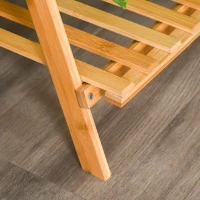 Outsunny Drewniany kwietnik schodkowy Stojak na rośliny Kwietnik drabinka regulowana wysokość zawieszenia Stojak na kwiaty wiszący bambus naturalny do wnętrz na zewnątrz 70 x 40 x 143 cm(m-8)