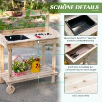 Outsunny stół do roślin z szufladą 92 cm x 45 cm x 119 cm(m-5)