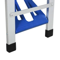 Outsunny 4 Seater Aluminum Portable Picnic Table with Foldable Seats Blue(m-8)