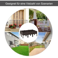 Outsunny podwyższona grządka 6-częściowa skrzynia na rośliny z otworami odpływowymi o wyglądzie rattanu kwietnik DIY kolor brązowy 40 x 40 x 44 cm(m-7)