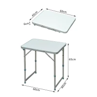 Outsunny Patio Foldable Picnic Table-Silver(m-3)