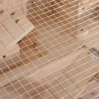 PawHut Gabbia per Roditori e Criceti a 2 Ripiani con Tetto Apribile in Legno 115x60x58cm(m-9)