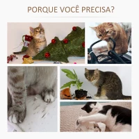 PawHut Arranhador para Gatos com Rolo Placa para Arranhar Revestidos de Sisal Natural e Brinquedo Suspenso Centro de Atividades para Animais de Estimação 44x24x16 cm Cinza(m-6)