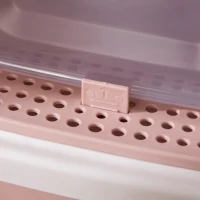 PawHut Caja de Arena para Gatos Arenero Cerrado para Gatos con Entrada Delantera Salida Superior Bandeja Extraíble y Pala 40x53,5x37,5 cm Rosa(m-9)