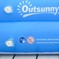 Outsunny Piscina Inflável Retangular 1300 Litros 262x176x56cm para 1-2 Pessoas Piscina Insuflável para Adultos e Crianças para Jardim Pátio Exterior Azul(m-8)