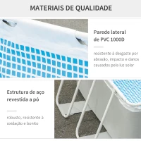Outsunny Piscina Desmontável Tubular 340x215x80cm Piscina Retangular de Exterior com Purificador 4.000L/H Mangueiras de Comprimento 100cm e Estrutura de Aço 4200L Cinza(m-5)