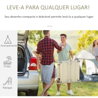 Outsunny Espreguiçadeira de Jardim Reclinável e Dobrável com Orifício de Leitura Apoio para Cabeça e Encosto Ajustável em 4 Níveis para Praia 182x56x24,5 cm Bege(m-6)