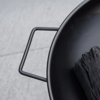 Outsunny Braseiro Exterior 90x79,5x28 cm com Tigela com Alças de Transporte Atiçador 3 Pés e Estrutura de Aço para Fogueiras Lenhas Terraço Jardim ao Ar Livre Preto(m-9)