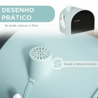 PawHut Caixa de Areia para Gatos Caixa de Areia Fechada para Gatos com Porta Dianteira Bandeja Removível Pá Tapete e Filtro 43x44x47cm Verde(m-6)