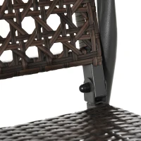 Outsunny Banco Baloiço de Vime de 2 Lugares Baloiço de Jardim com Balanço Ergonómico e Estrutura de Metal para Terraço Balcão Exterior Carga 220kg 70x120x84cm Marrom(m-9)