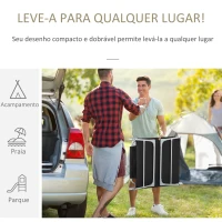 Outsunny Espreguiçadeira de Jardim Reclinável e Dobrável com Orifício de Leitura Apoio para Cabeça e Encosto Ajustável em 4 Níveis para Praia 182x56x24,5 cm Preto(m-6)