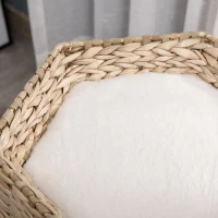 PawHut Árvore Arranhador para Gatos Pequena Altura 66cm Torre de Escalada para Gatos com Caverna de Junco Cama Superior Almofadas Poste Arranhador de Sisal e Bola Suspensa Creme e Natural(m-8)
