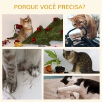 PawHut Arranhador para Gatos Pequeno Altura 52cm Torre de Escalar para Gatos com Cama Redonda Almofada de Pelúcia Suave e Poste Arranhador 50x50x52cm Café e Branco(m-6)