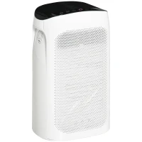 Oczyszczacz powietrza HOMCOM z filtrem HEPA do 25-35 m³, Purifier dla alergików w pomieszczeniach dla palaczy, usuwa kurz z trybem cichego snu i timerem, ABS, 32,7 x 22 x 55,8 cm(m-1)