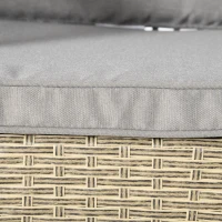 Outsunny Conjunto de Jardim Refeição de 7 Peças com 1 Mesa de Vidro e 6 Cadeiras de Vime Cinza e Natural(m-7)