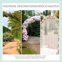 Outsunny plantenboog met bank zitbank boog trellis rooster tuin gewelfd dak metaal zwart 152 x 58 x 207 cm(m-6)