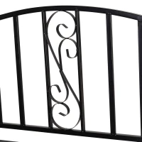 Outsunny plantenboog met bank zitbank boog trellis rooster tuin gewelfd dak metaal zwart 152 x 58 x 207 cm(m-9)