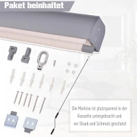 Outsunny verticale luifel balkonluifel verticale luifel windbescherming zijrolgordijn privacybescherming met handslinger polyester + aluminium crèmewit 140 x 250 cm(m-7)