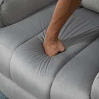 HOMCOM stahulp relaxstoel elektrische tv-stoel met massagefunctie elektrische ligfunctie fluweelzacht polyester metaalschuim lichtgrijs 79 x 97 x 103 cm(m-8)
