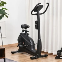 HOMCOM hometrainer fietstrainer hometrainer magnetische hartslagmeting LCD computerdisplay fitnessfiets verstelbaar 150 kg staal zwart 94 x 54 x 142 cm(m-10)