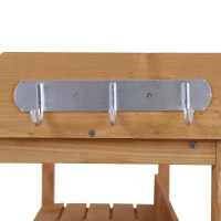 Planttafel met metalen werkblad tuiniertafel bloementafel tuin hout(m-6)