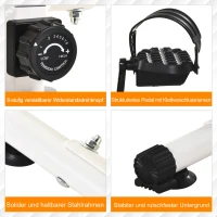 HOMCOM Hometrainer, mini-fiets, pedaaltrainer, trainingsfiets met LCD-display, 8-niveaus magnetische weerstand, staal, grijs, 40 x 62 x 38 cm(m-5)