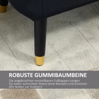 HOMCOM luxe bank gestoffeerde bank met opbergruimte armleuningen bank fluweelzacht polyester rubber hout zwart 107 x 42 x 65 cm(m-5)