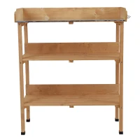 Planttafel met metalen werkblad tuiniertafel bloementafel tuin hout(m-11)