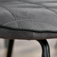HOMCOM set van 2 eetkamerstoelen keukenstoel gestoffeerde stoel met rugleuning flanel schuimstof staal grijs + zwart 47 x 62 x 91 cm(m-9)