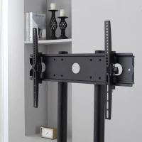 HOMCOM verrijdbaar tv-meubel met wielen universele verrijdbare trolley Tv-meubel met verstelbare hoogte ultra stabiele beugel tv-tafel metaal zwart 85,5 x 73 x 170 cm(m-9)