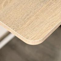 HOMCOM bureau, computertafel, bureau, werktafel met kabeldoorvoer, lade, MDF metaal wit + eik 84 x 45 x 85 cm(m-8)