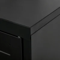 HOMCOM dressoir archiefkast met gelamelleerde deuren garderobe opbergkast industriële metalen kast met 2 verstelbare planken woonkamer slaapkamer zwart 75 x 33 x 110 cm(m-8)