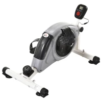 HOMCOM Hometrainer, mini-fiets, pedaaltrainer, trainingsfiets met LCD-display, 8-niveaus magnetische weerstand, staal, grijs, 40 x 62 x 38 cm(m-1)