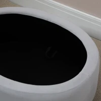 HOMCOM bank gestoffeerde bank met opbergruimte ovale vorm moderne kruk hal slaapkamer woonkamer fluweelzacht polyester rubber hout lichtgrijs 71 x 51,5 x 42 cm(m-7)