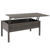 HOMCOM salontafel bijzettafel salontafel salontafel tafelblad woonkamer tafel opslag hefbaar tafelblad spaanplaat bruin 98 x 48 x 45 cm(m-11)