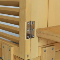 Outsunny gereedschapsschuur gereedschapsschuur met asfalt daklamellen deur gereedschapskast schuur tuin 4 vakken naturel 87 x 46.5 x 160 cm(m-6)