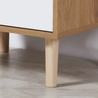 HOMCOM bijzettafel nachtkastje gang ladekast met lades MDF wit + naturel 50 x 39,5 x 55 cm(m-6)