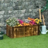 Outsunny verhoogd bed plantenbak kruidenbed plantenbak groente bloembed bloembak vurenhout (model 4)(m-2)