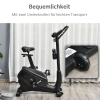 HOMCOM hometrainer fietstrainer hometrainer magnetische hartslagmeting LCD computerdisplay fitnessfiets verstelbaar 150 kg staal zwart 94 x 54 x 142 cm(m-5)