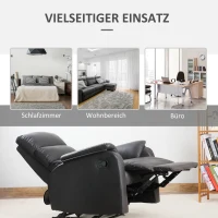 HOMCOM relaxstoel tv stoel bank stoel ligstoel verstelbaar ergonomisch kunstleer staal bruin + zwart 75 x 92 x 99 cm(m-6)