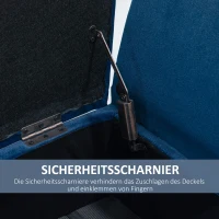 HOMCOM luxe bank gestoffeerde bank met opbergruimte armleuningen bank fluweelzacht polyester rubber hout blauw 107 x 42 x 65 cm(m-7)