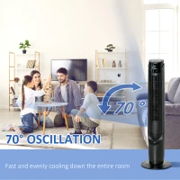 HOMCOM Ice Cooling Tower Fan, Water Conditioner Evaporative Air Cooler Unit with 4 Modes, 3 Speed, Remote Control, Timer, Oscillating for Home Bedroom, Black(m-7)