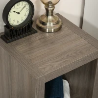 HOMCOM 2-Tier Storage Shelf Bookshelf Display Cabinet Double Cube Shelving Unit with Fabric Drawer, Grey(m-9)