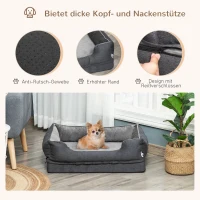 PawHut huisdier bed hondenmat hondenkussen hondenmatras hoes afneembaar wasbaar hondenbed huisdier bed hondenbank huisdier bed voor kleine honden katten traagschuim grijs 75 x 60 x 20 cm(m-7)