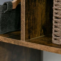 HOMCOM Storage Shelf 3-Tier Bookcase Display Rack Home Organizer for Home Office, Living Room, Playroom, Rustic Brown(m-8)