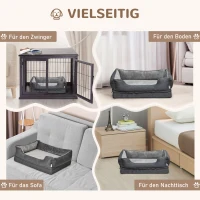 PawHut huisdier bed hondenmat hondenkussen hondenmatras hoes afneembaar wasbaar hondenbed huisdier bed hondenbank huisdier bed voor kleine honden katten traagschuim grijs 75 x 60 x 20 cm(m-4)